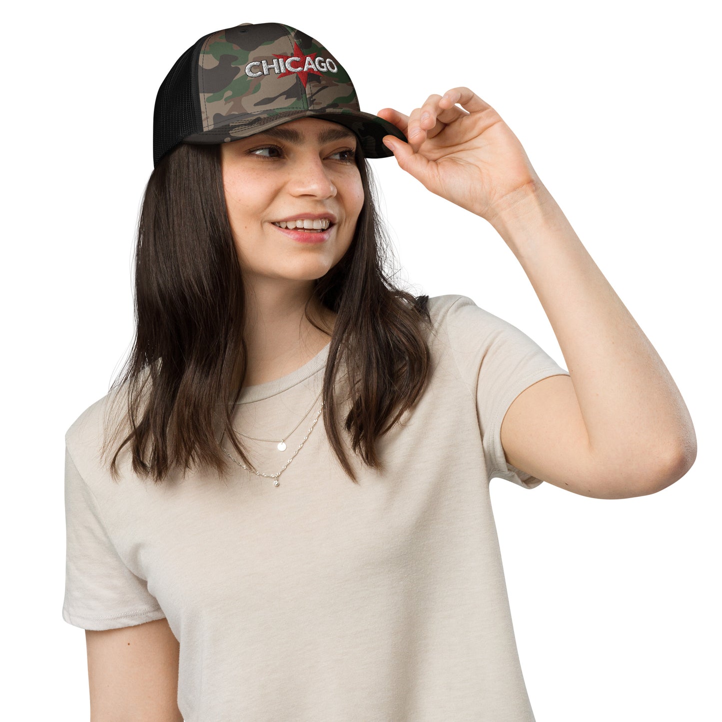 Chicago Camouflage Trucker Hat