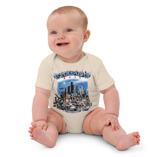 City of Chicago Organic Cotton Baby Onesie