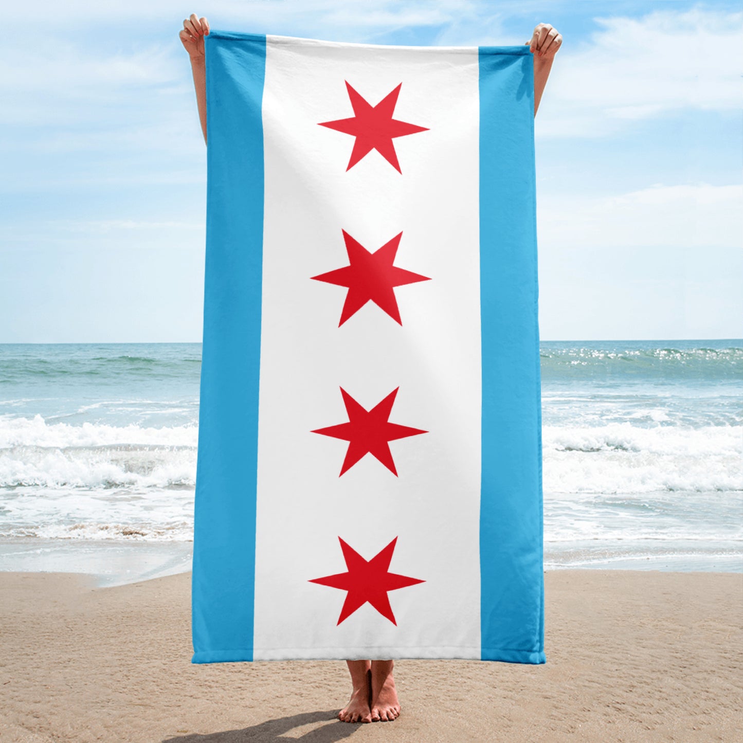 Chicago Flag Beach Towel