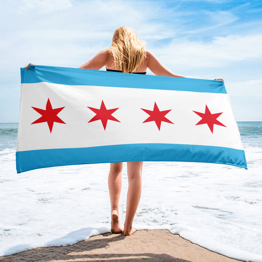 Chicago Flag Beach Towel